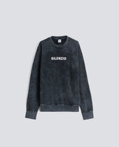 FELPA GARZATA "SILENZIO" SHADY EFFECT IN COTONE - NERO SHADY