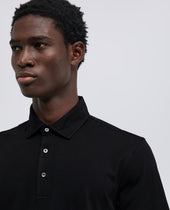 Polo In Jersey Di Cotone Nero