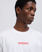 T Shirt In Jersey Di Cotone Con Stampa Wrong Bianco