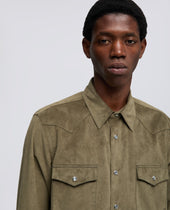 Camicia West In Alcantara Tecnica Oliva