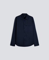 CAMICIA IN POPELINE COTONE-NYLON STRETCH - NAVY