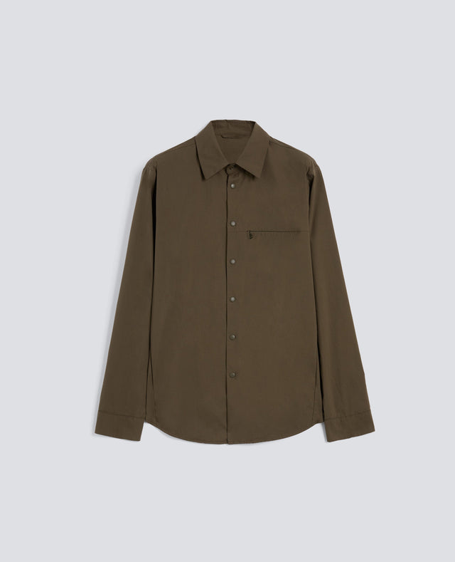 CAMICIA IN POPELINE COTONE-NYLON STRETCH - MILITARE