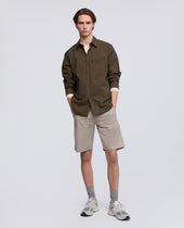 Camicia In Popeline Cotone Nylon Stretch Militare