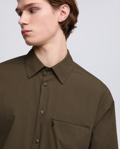 Camicia In Popeline Cotone Nylon Stretch Militare