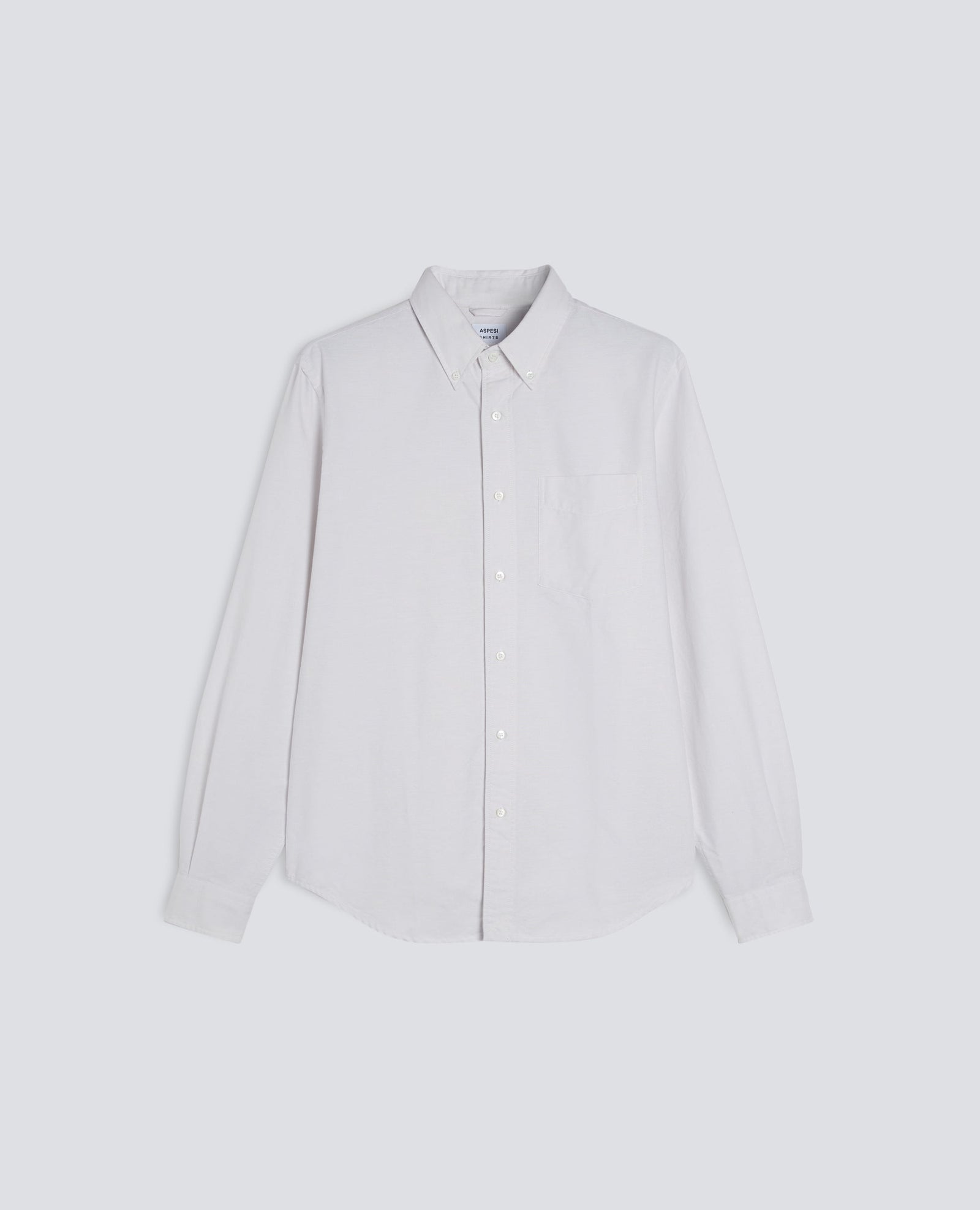 Camicia In Cotone Oxford Con Collo Button Down Grigio