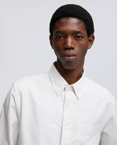 Camicia In Cotone Oxford Con Collo Button Down Grigio