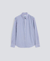 CAMICIA IN POPELINE DI COTONE OXFORD CON COLLO BUTTON DOWN - RIGA BLU