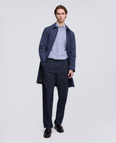 Camicia In Popeline Di Cotone Oxford Con Collo Button Down Riga Blu