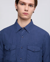 Camicia Mod 13 In Popeline Di Cotone Avio