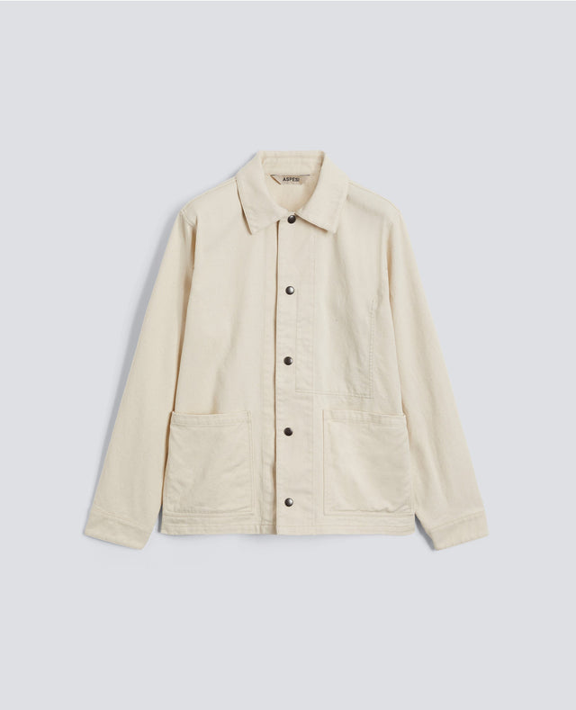 CAMICIA A GIACCA IN BULL DI COTONE NATURALE - NATURALE
