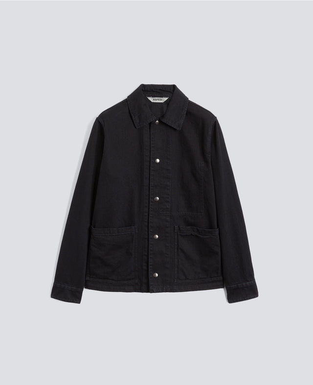 CAMICIA A GIACCA IN DENIM DI COTONE E POLIESTERE - DENIM SCURO