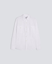 CAMICIA IN POPELINE DI COTONE TINTO CAPO - BIANCO