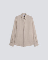 CAMICIA COMMA IN LINO DELAVE - BEIGE