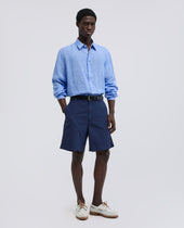 Camicia Comma In Lino Delave Azzurro
