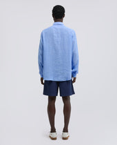 Camicia Comma In Lino Delave Azzurro