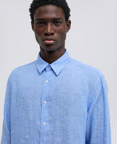 Camicia Comma In Lino Delave Azzurro