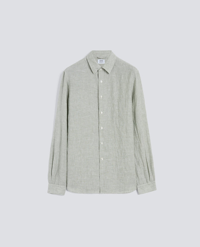 CAMICIA COMMA IN LINO DELAVE - SALVIA