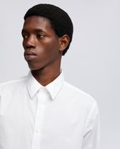 Camicia In Popeline Di Cotone Leggero Bianco