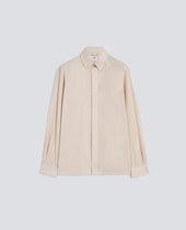 CAMICIA IN POPELINE DI COTONE BOX CUT - BEIGE