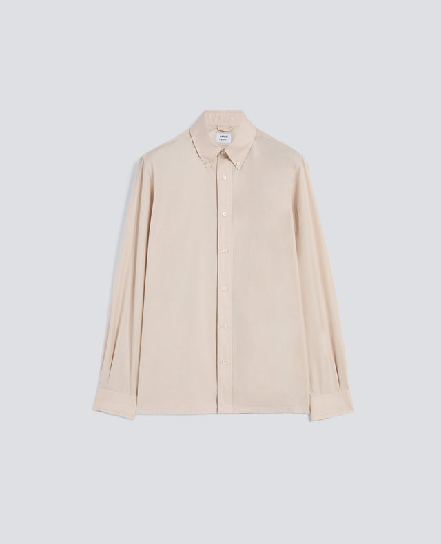 CAMICIA IN POPELINE DI COTONE BOX CUT - BEIGE