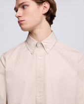 Camicia In Popeline Di Cotone Box Cut Beige