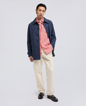 Camicia In Lino Leggero Con Taschino Rosa Antico