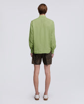 Camicia In Lino Leggero Con Taschino Pistacchio