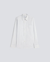 CAMICIA IN POPELINE DI COTONE GIAPPONESE - RIGA BLU