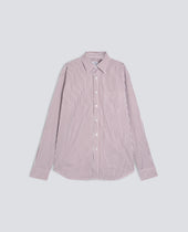 CAMICIA IN POPELINE DI COTONE GIAPPONESE - RIGA ROSSA
