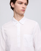 Camicia Doppia In Voile Di Cotone Bianco