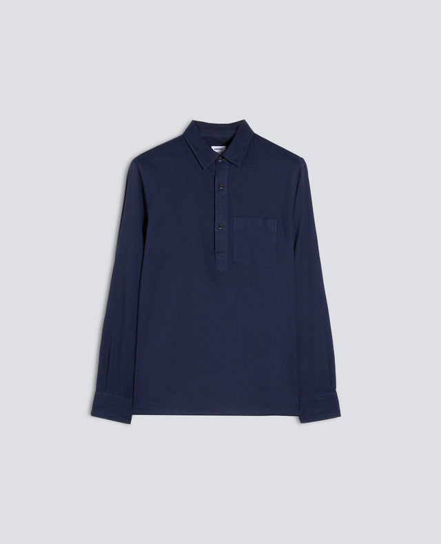 CAMICIA DOPPIA IN VOILE DI COTONE - NAVY