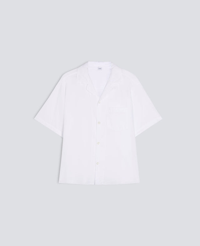 CAMICIA BOWLING IN VOILE DI COTONE - BIANCO