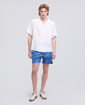 Camicia Bowling In Voile Di Cotone Bianco