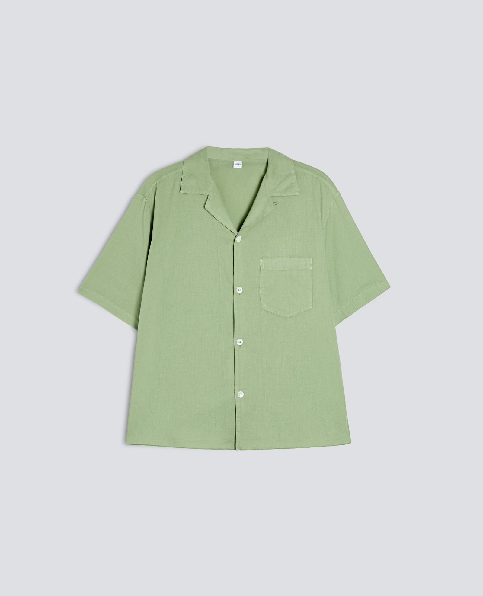 Camicia Bowling In Voile Di Cotone Pistacchio