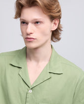 Camicia Bowling In Voile Di Cotone Pistacchio