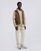 Camicia Utility In Tela Rustica Di Cotone Lino Beige