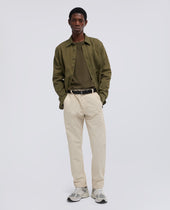 Camicia Utility In Tela Rustica Di Cotone Lino Militare