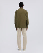 Camicia Utility In Tela Rustica Di Cotone Lino Militare