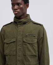 Giubbotto Mini Field Vento In Gabardina Di Cotone Militare