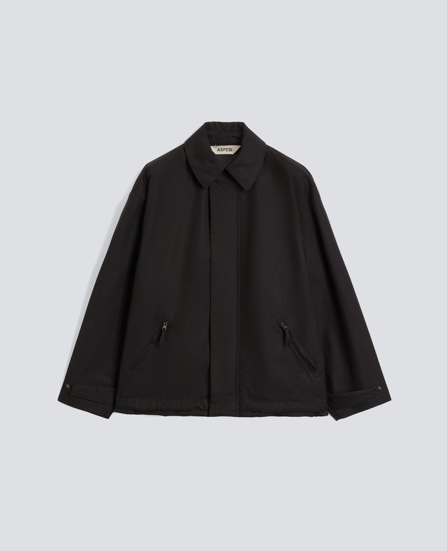 GIUBBOTTO IN COTONE DRY WAX - NERO