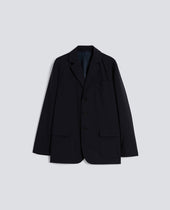 BLAZER IN LANA-POLIESTERE COMFORT - BLU/BLACK