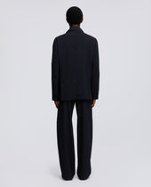 Blazer In Lana Poliestere Comfort Blu