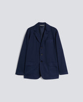 BLAZER IN MICRO TWILL DI COTONE TINTO CAPO - BLUETTE