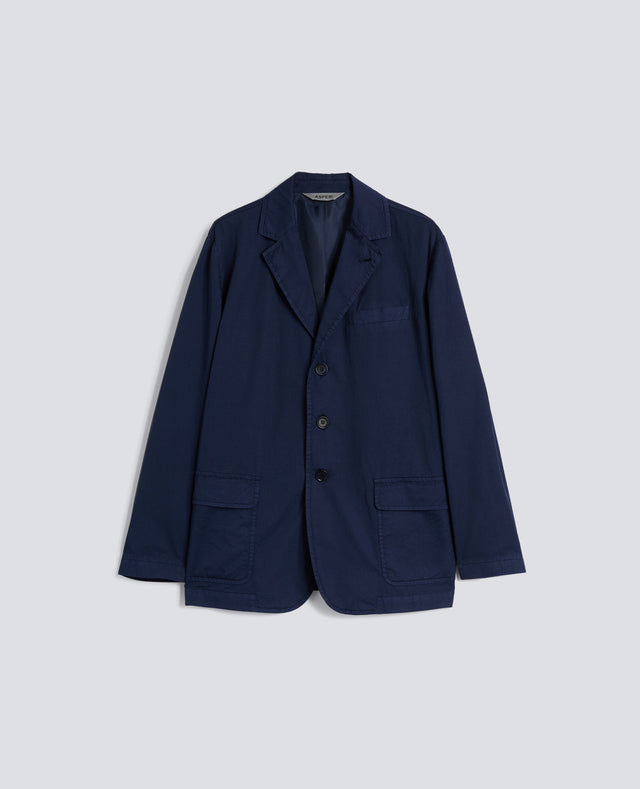 BLAZER IN MICRO TWILL DI COTONE TINTO CAPO - BLUETTE