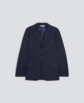 BLAZER IN MICRO TWILL DI COTONE TINTO CAPO - NAVY