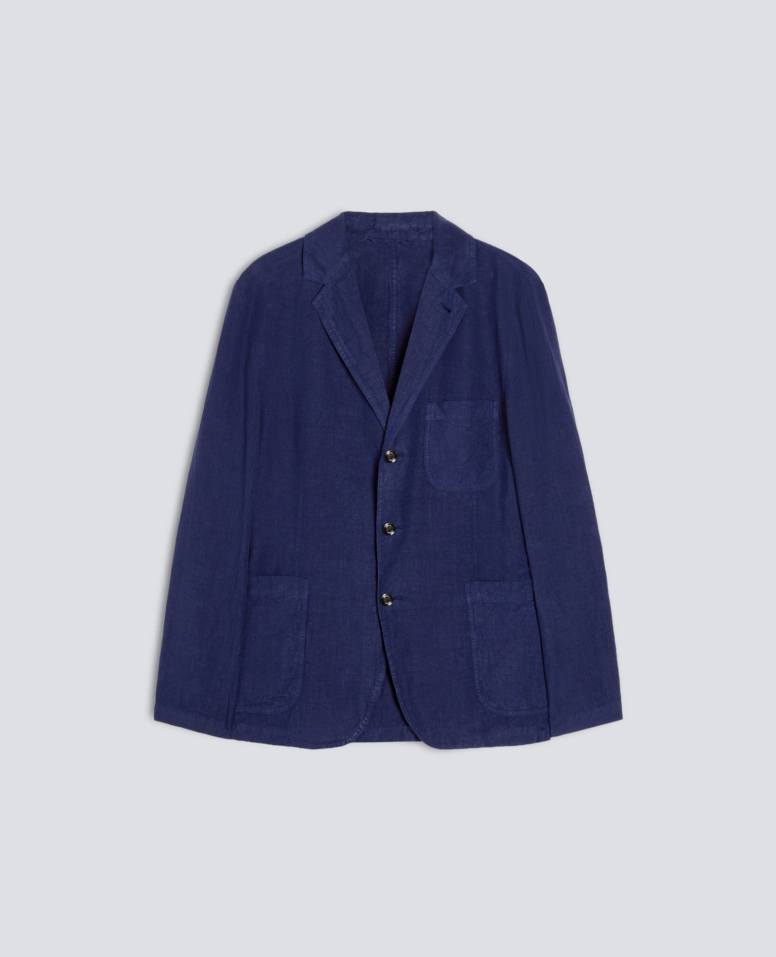 Blazer Sfoderato In Lino Bluette