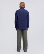 Blazer Sfoderato In Lino Bluette