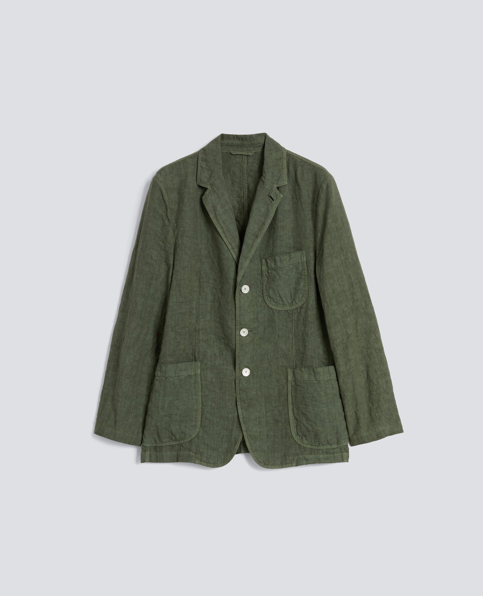 Blazer Sfoderato In Lino Verde