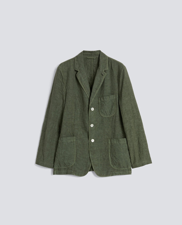 BLAZER SFODERATO IN LINO - VERDE