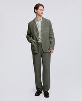 Blazer Sfoderato In Lino Verde